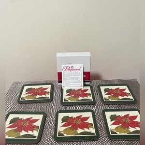 Pimpernel Poinsettia Pulchereina Coasters
